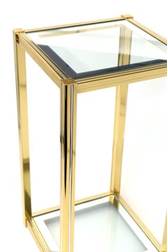 Brass Regency Side Table or Display Table by Belgochrom, 1970s