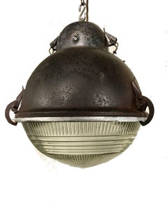 Industrial 'Ball' Lamps with Glass, 1930s