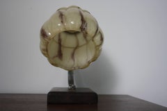Small Art Deco Table Lamp with Marbled Shade, 1930s