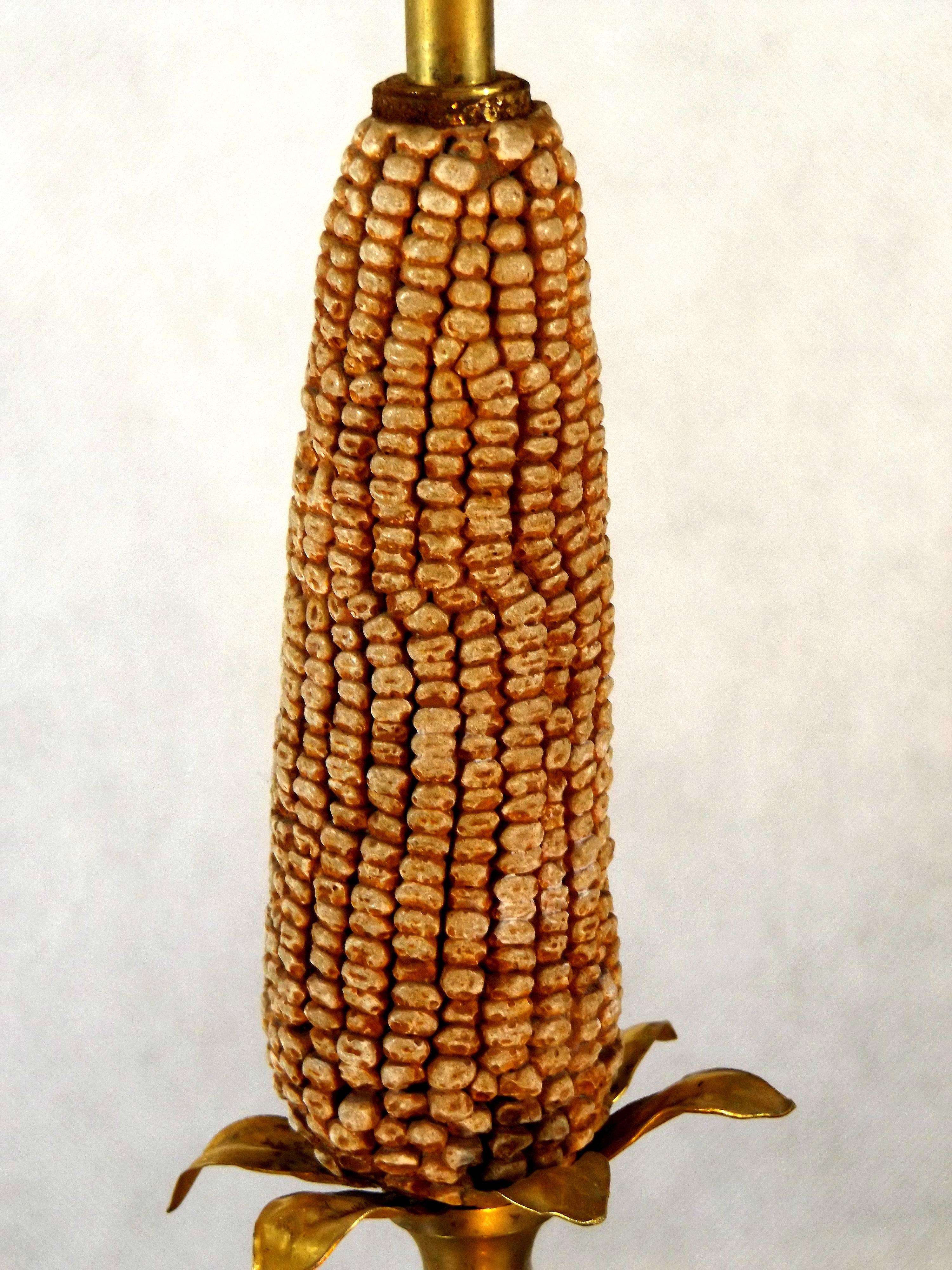 French Corn Lamp in the Style of Maison Charles, 1960, France For Sale 3
