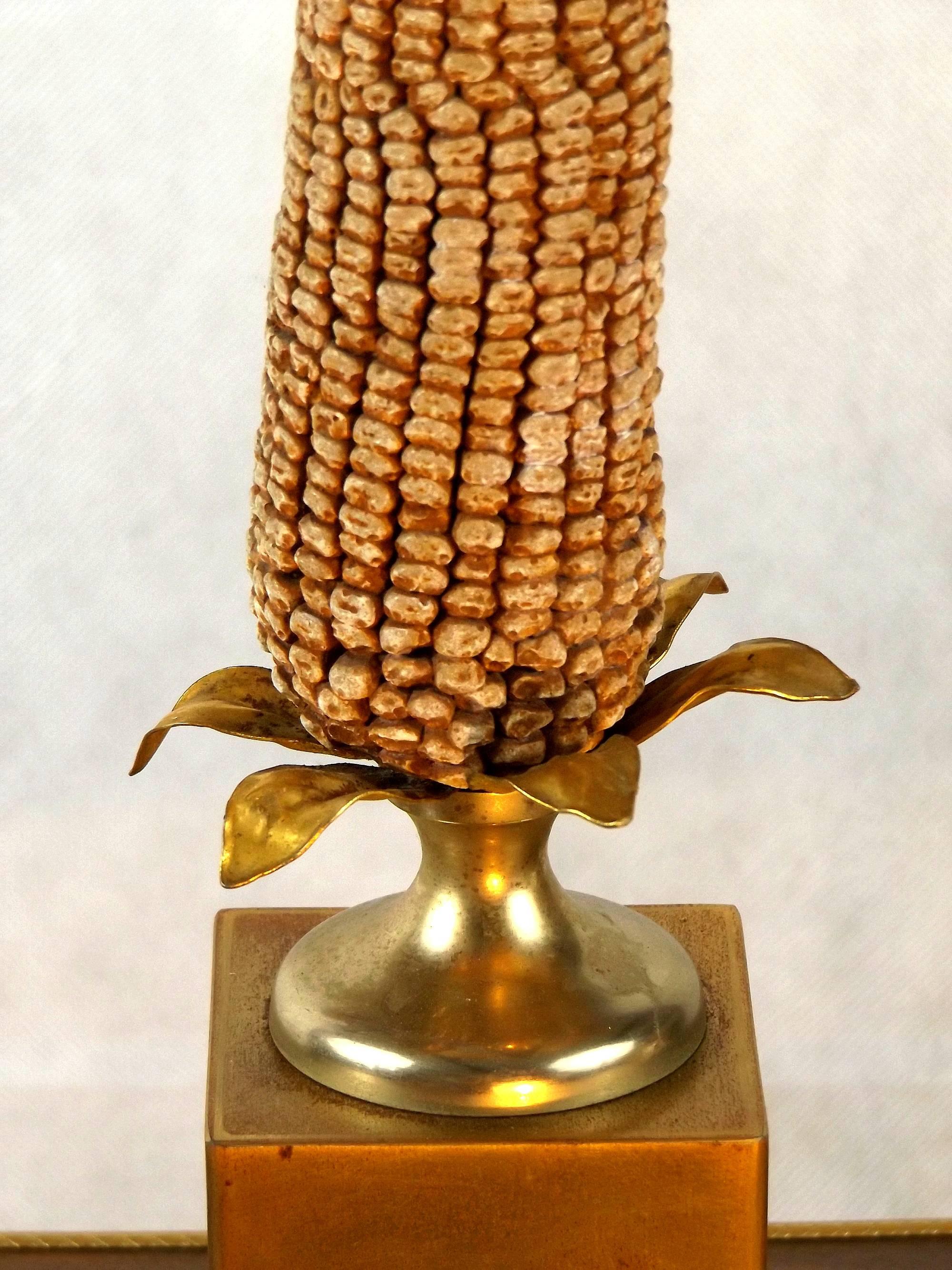 French Corn Lamp in the Style of Maison Charles, 1960, France For Sale 2