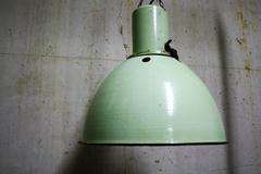 1960s Big Light Green Factory Pendants