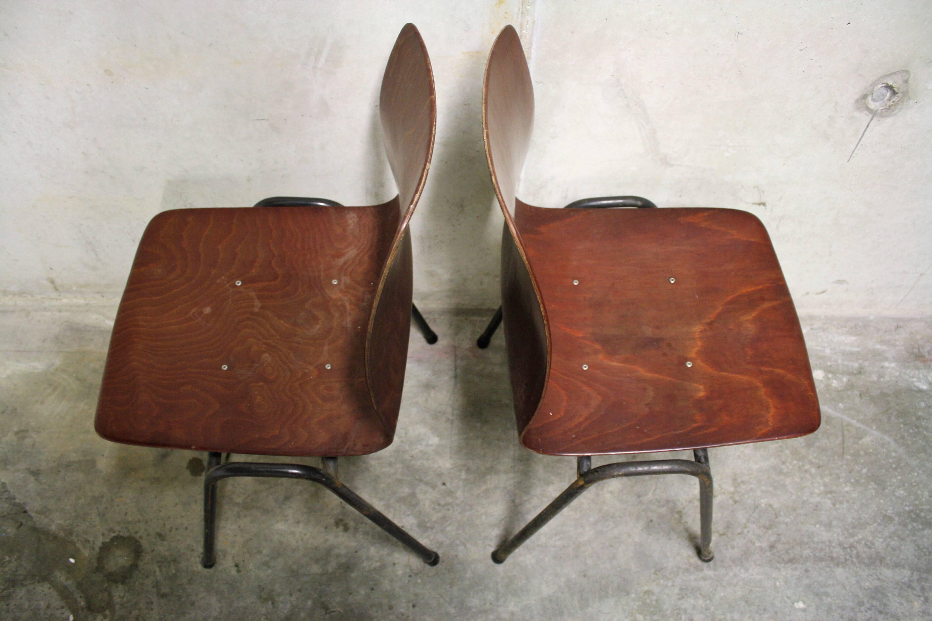 Industrial Vintage Pagholz Chairs by Galvanitas