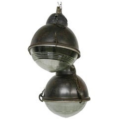 Industrial 'Ball' Lamps with Glass, 1930s