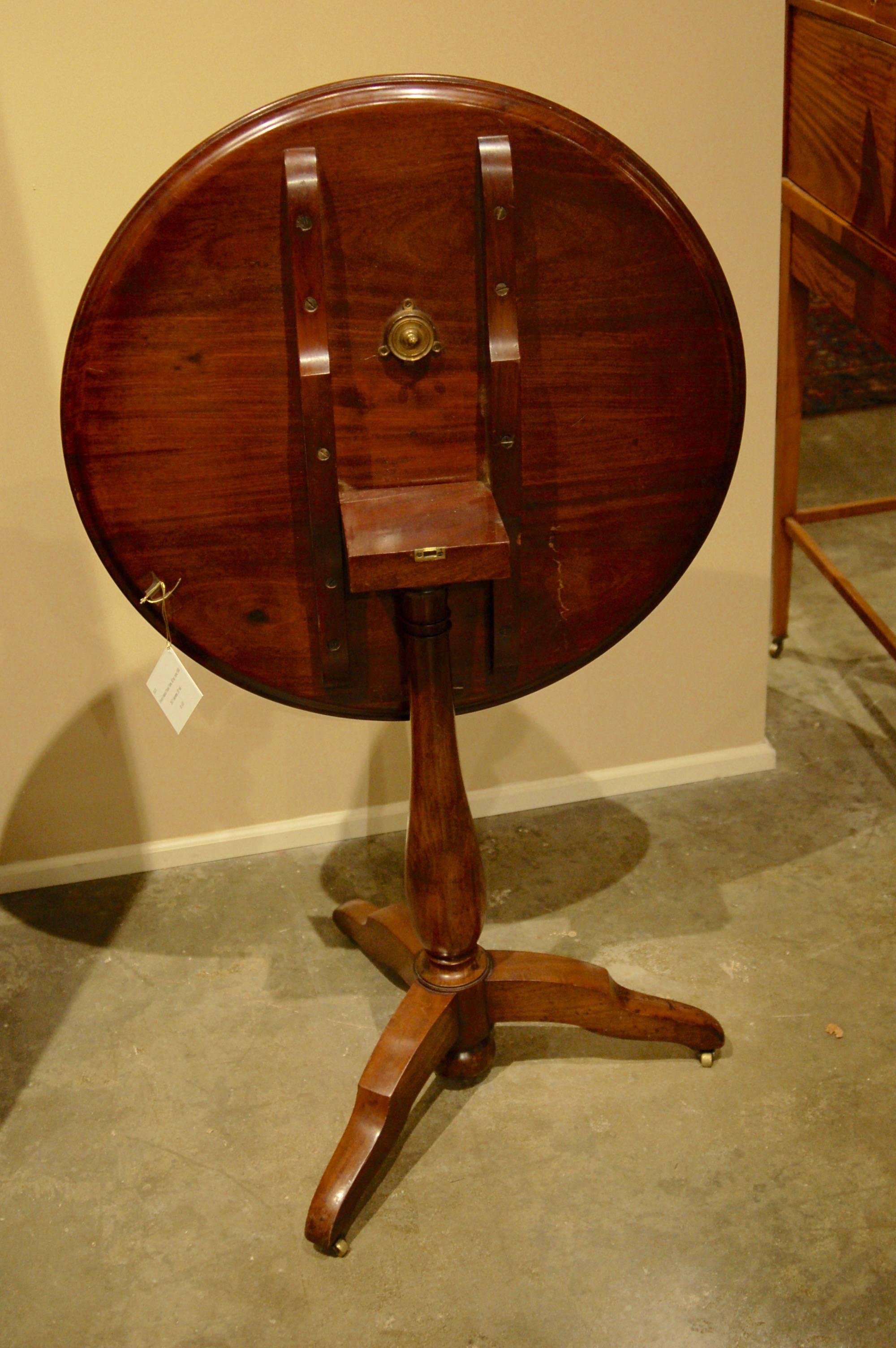 19th Century French Walnut Tilt-Top Table