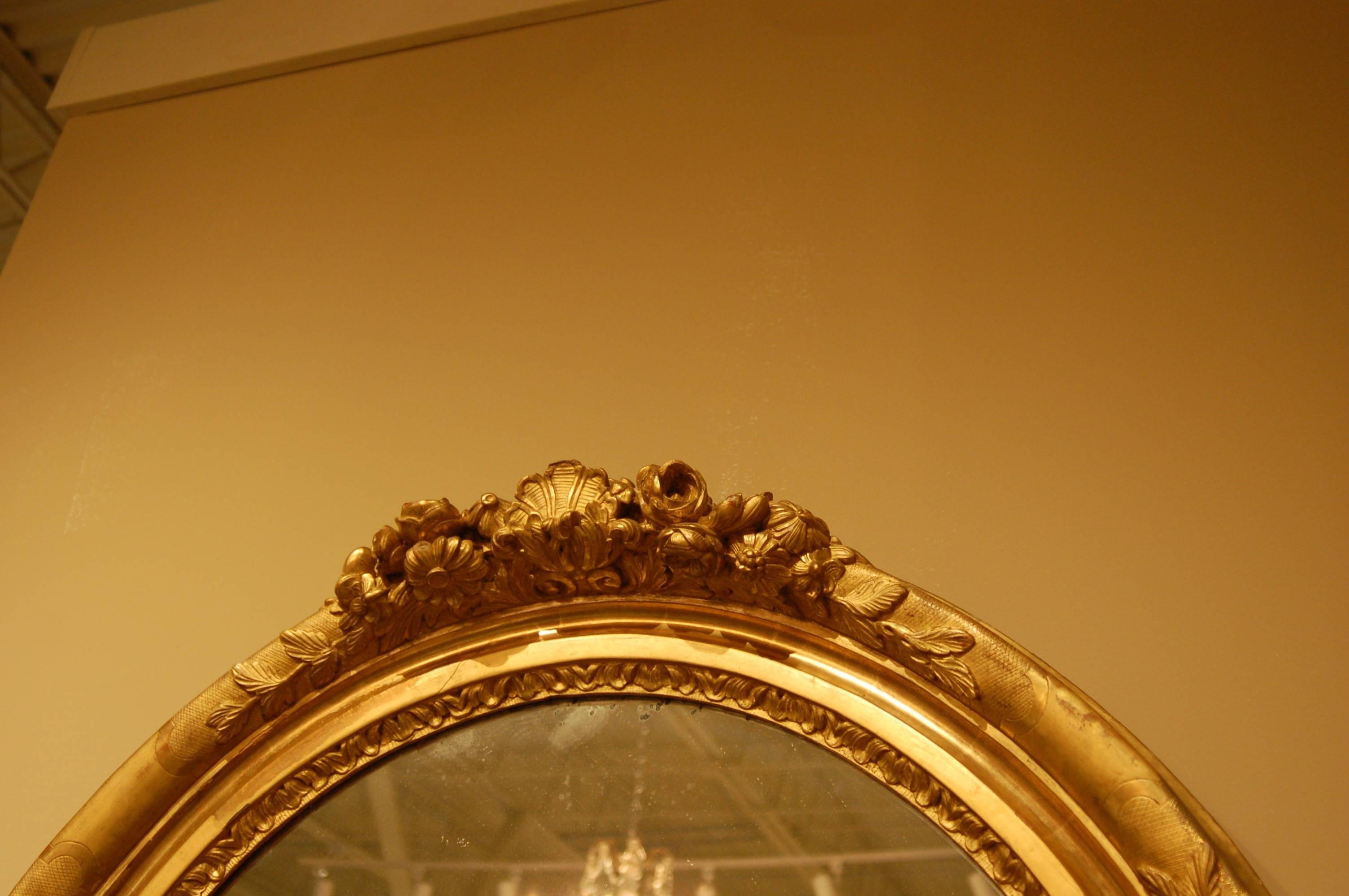 French Oval Gilt Mirror