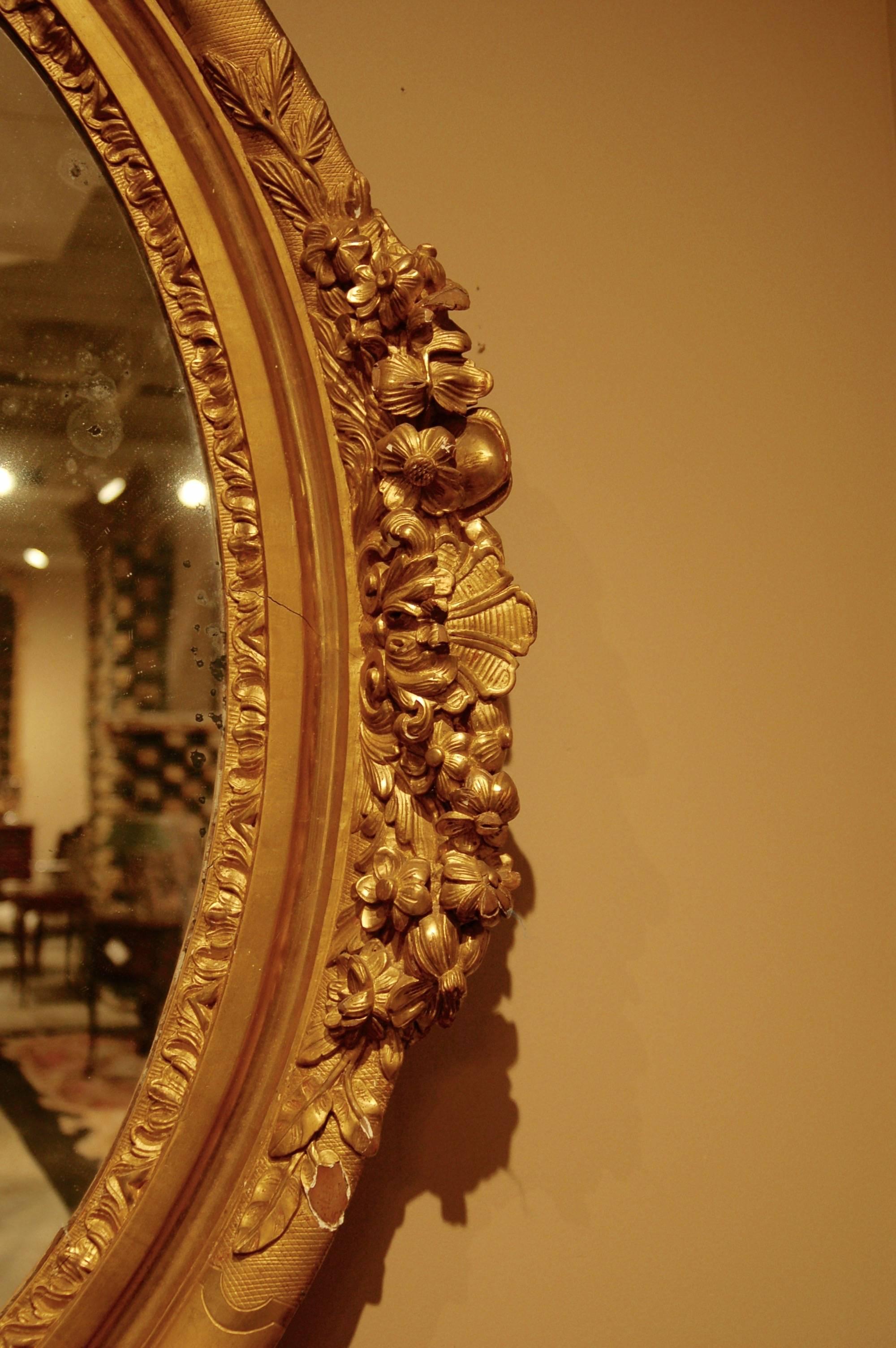 19th Century Oval Gilt Mirror