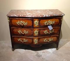 Louis XV Period Satinwood and Rosewood Commode