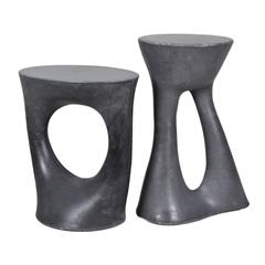 Pair of Charcoal Kreten Side Tables from Souda, Made to Order