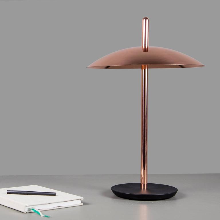 Signal Table Lamp from Souda, Modern Copper Led Table Light, Minimal Desk Light For Sale at 1stdibs