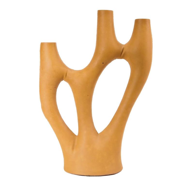 Kreten Candelabra from Souda, Mustard Yellow Modern Concrete