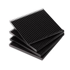 Fin Coasters from Souda, Set of Four, Black Aluminium, Contemporary, Minimalist