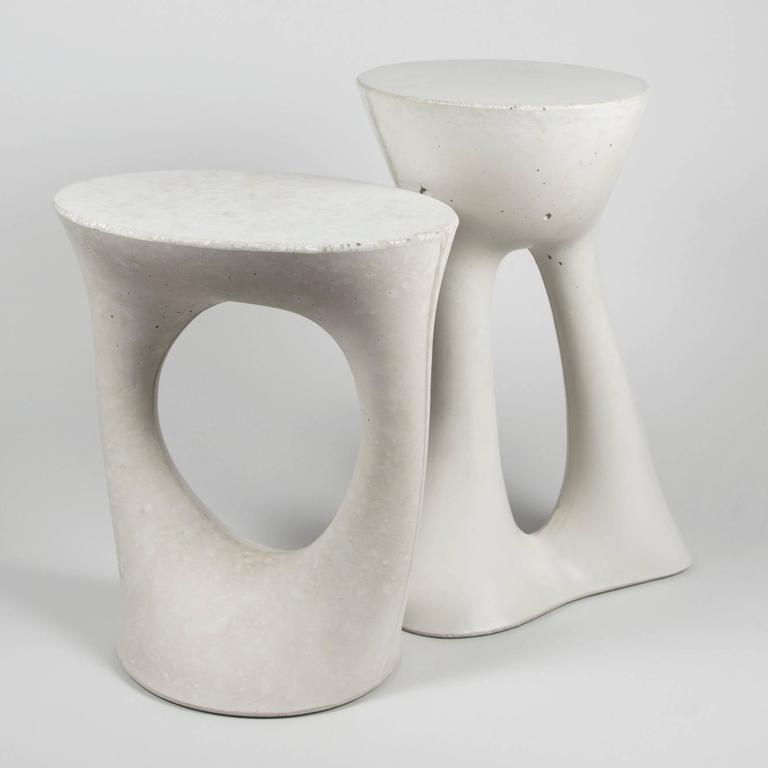 Pair of Modern Concrete Kreten Side Tables in Grey from Souda, Cast