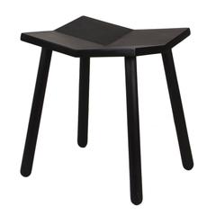 Mitre Stool from Souda, Black, Low, Geometric Wooden Stool, Ash 3