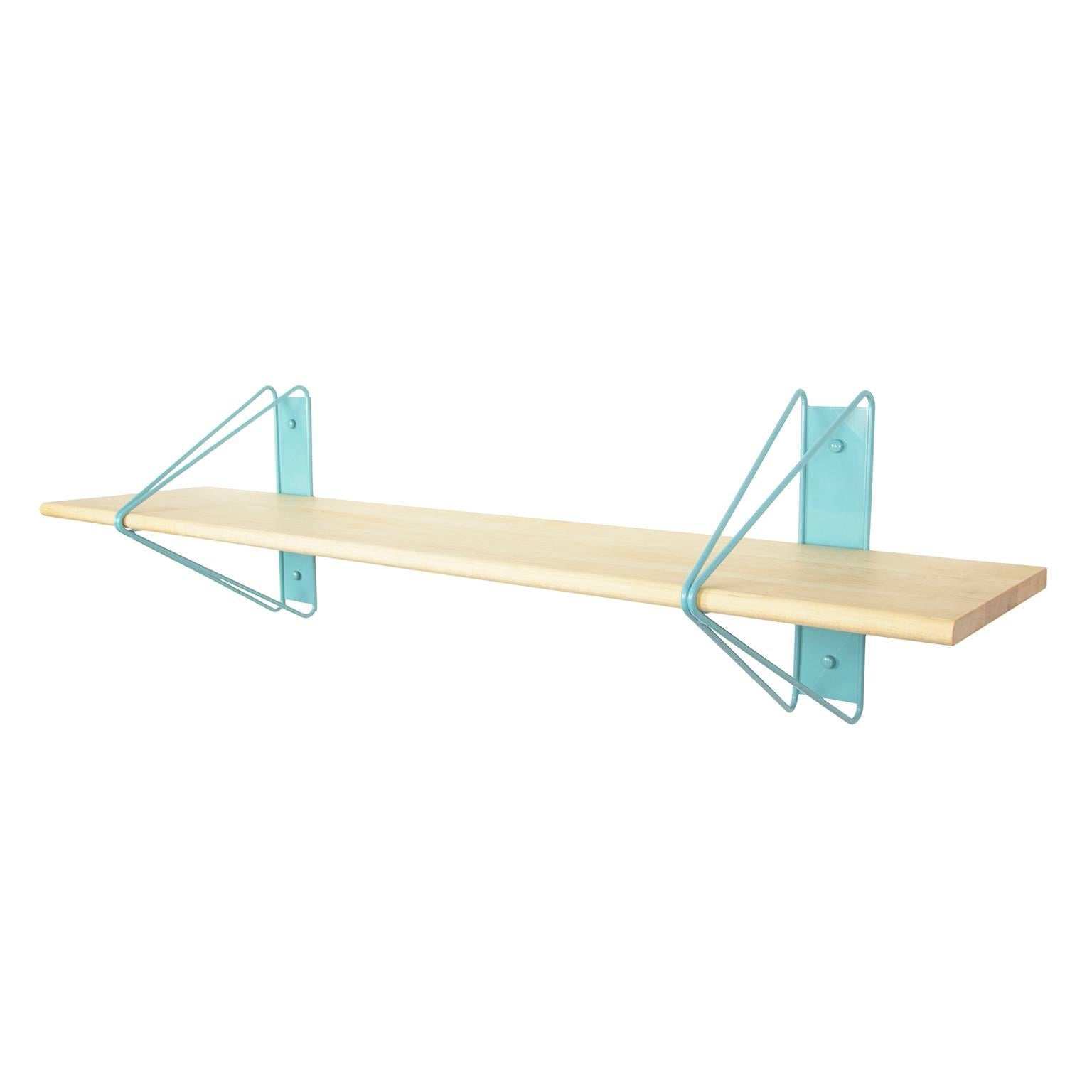 Customizable Strut Shelving System from Souda, Blue & Maple, Made to Order