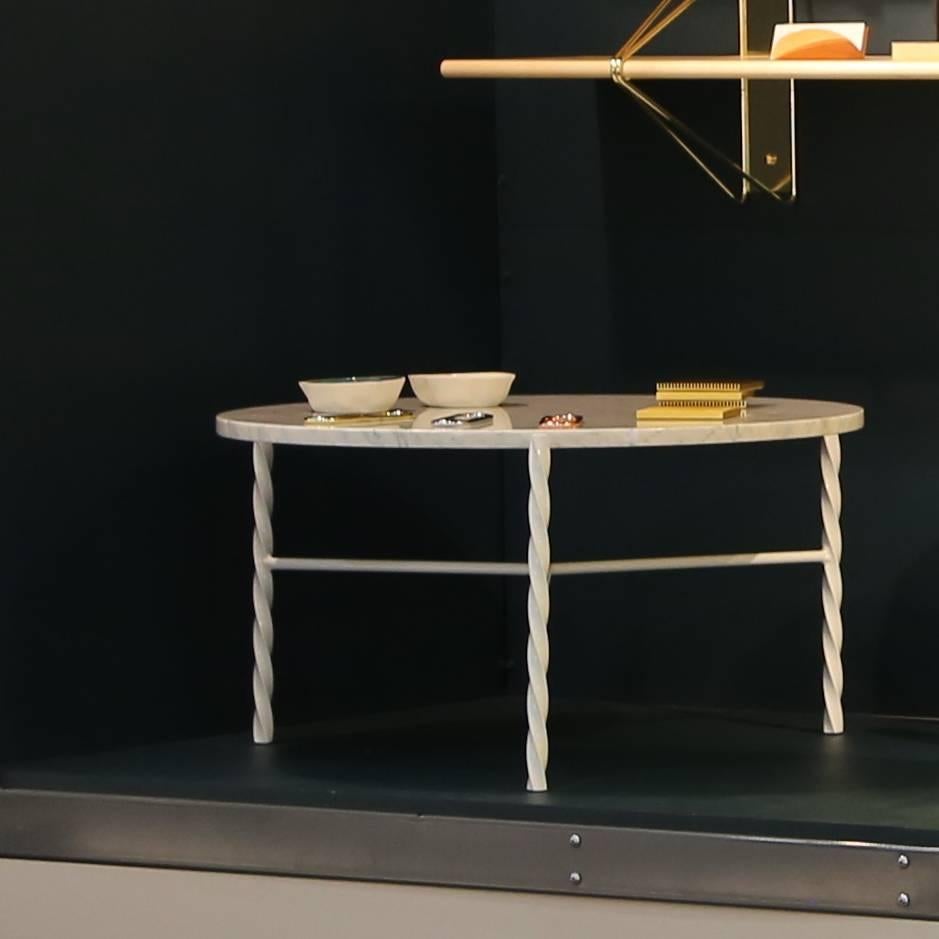 The Von Iron series consists of coffee and side tables with a distinctive twist. Inspired by traditional blacksmith crafts, twisted metal legs combine with marble or wood to create an instantly iconic line of tables. Classy, modern and visually