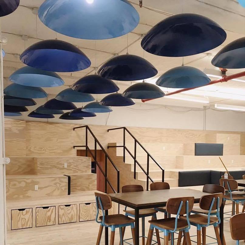 American Customizable Oversized Pendant by Research.Lighting, Sea Blue MTO For Sale