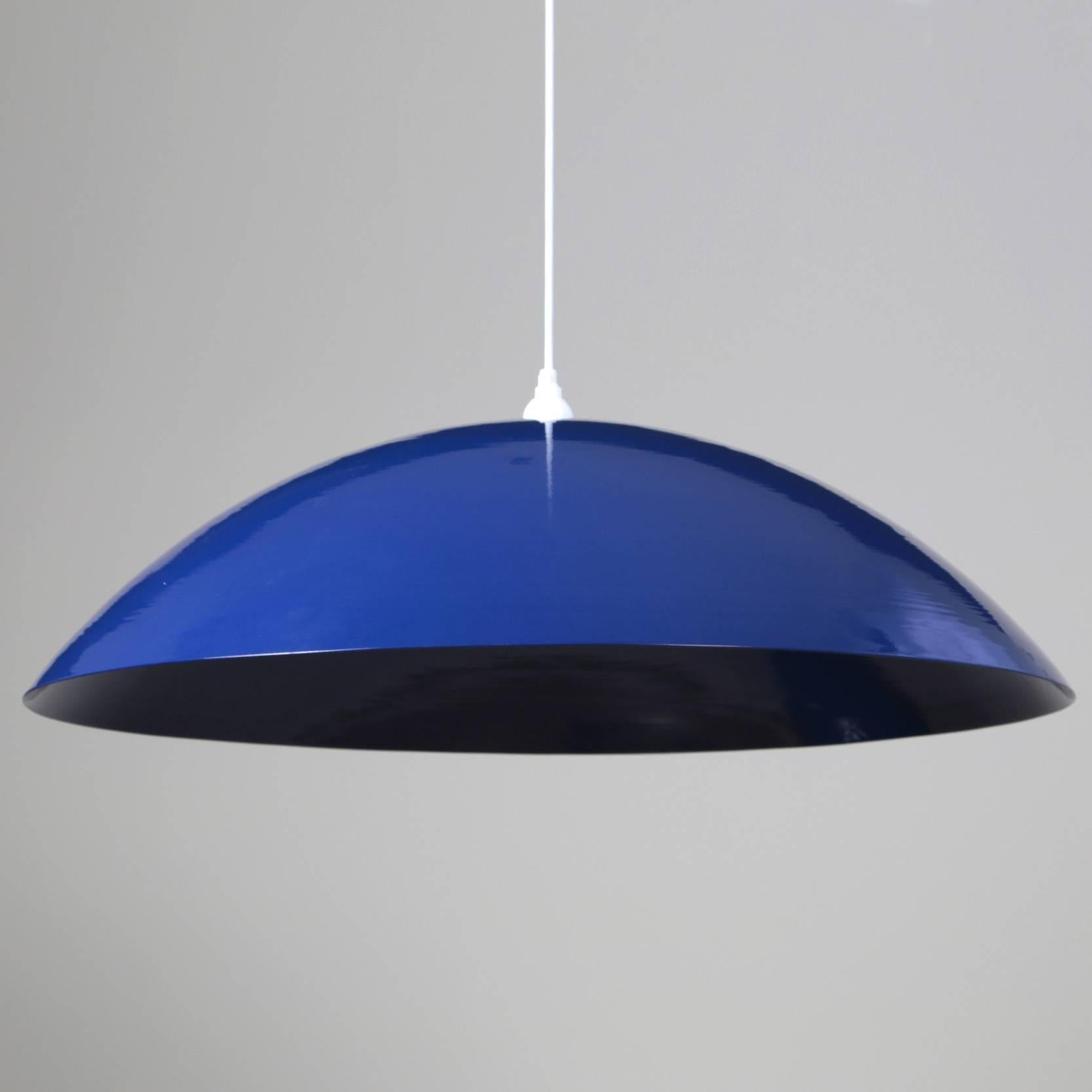 blue dome pendant light