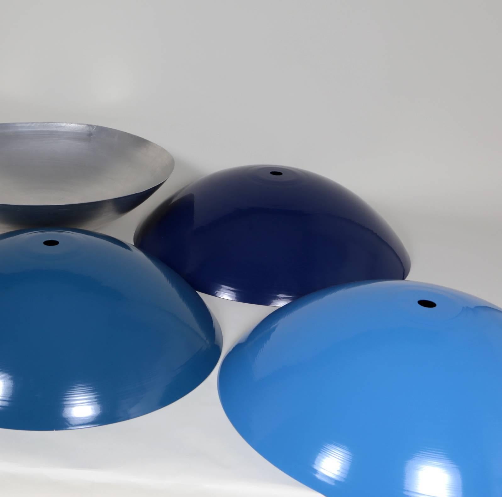 Powder-Coated Customizable Oversized Industry Pendant by Research.Lighting, Dark Blue, MTO For Sale