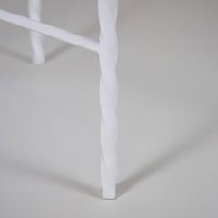 Von Iron Side Table from Souda, White Frame and Natural Top, Production Sample
