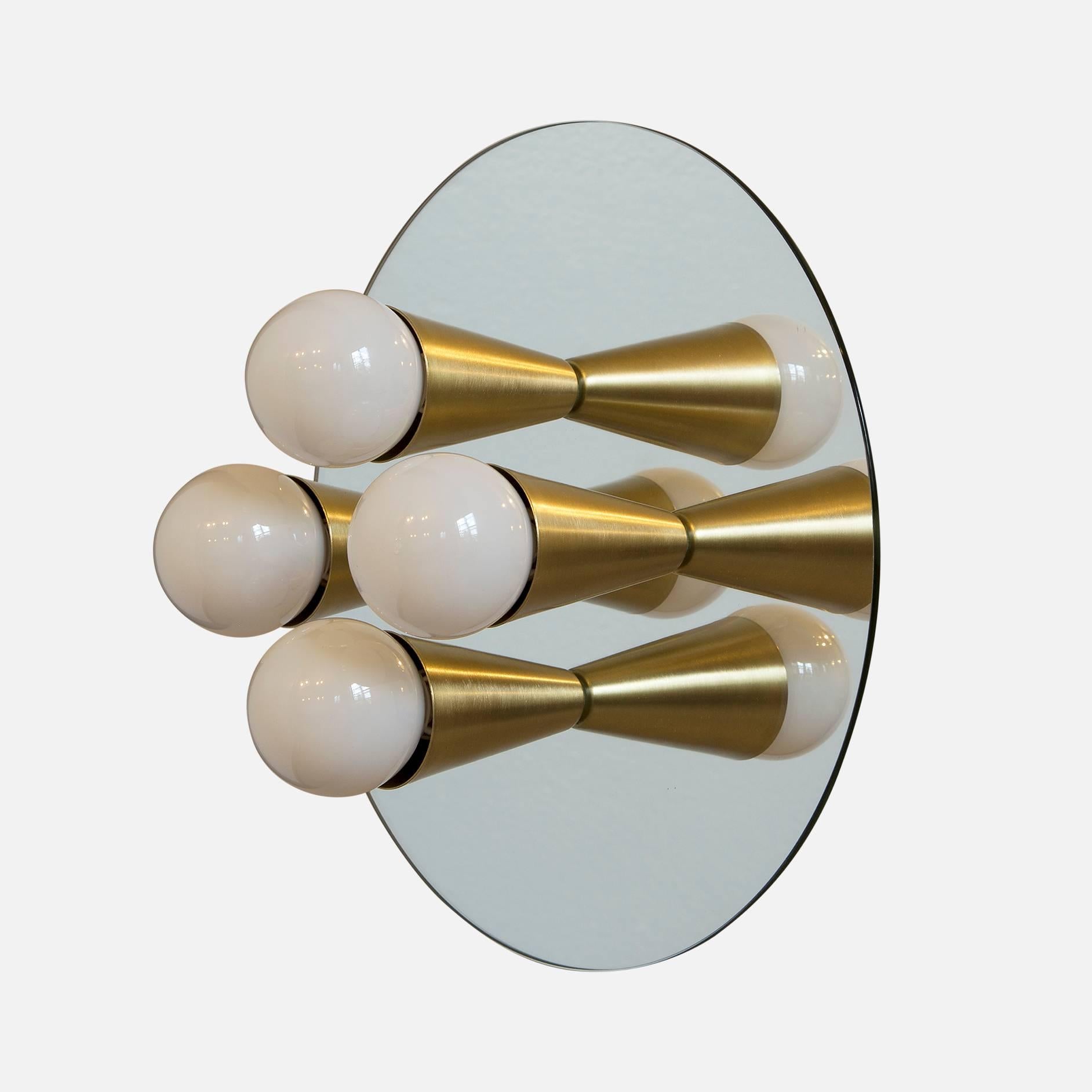 Modern Echo Four Sconce/Flush Mount in Brass, from Souda, Made to Order