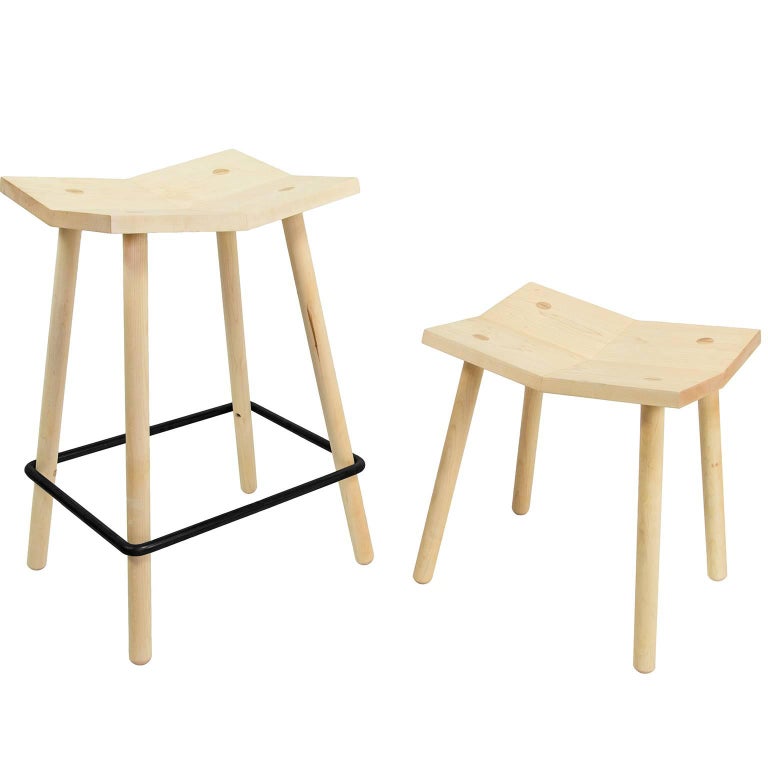 Customizable Set of Four Mitre Counter Stools from Souda, Maple, Made to Order For Sale at 1stDibs