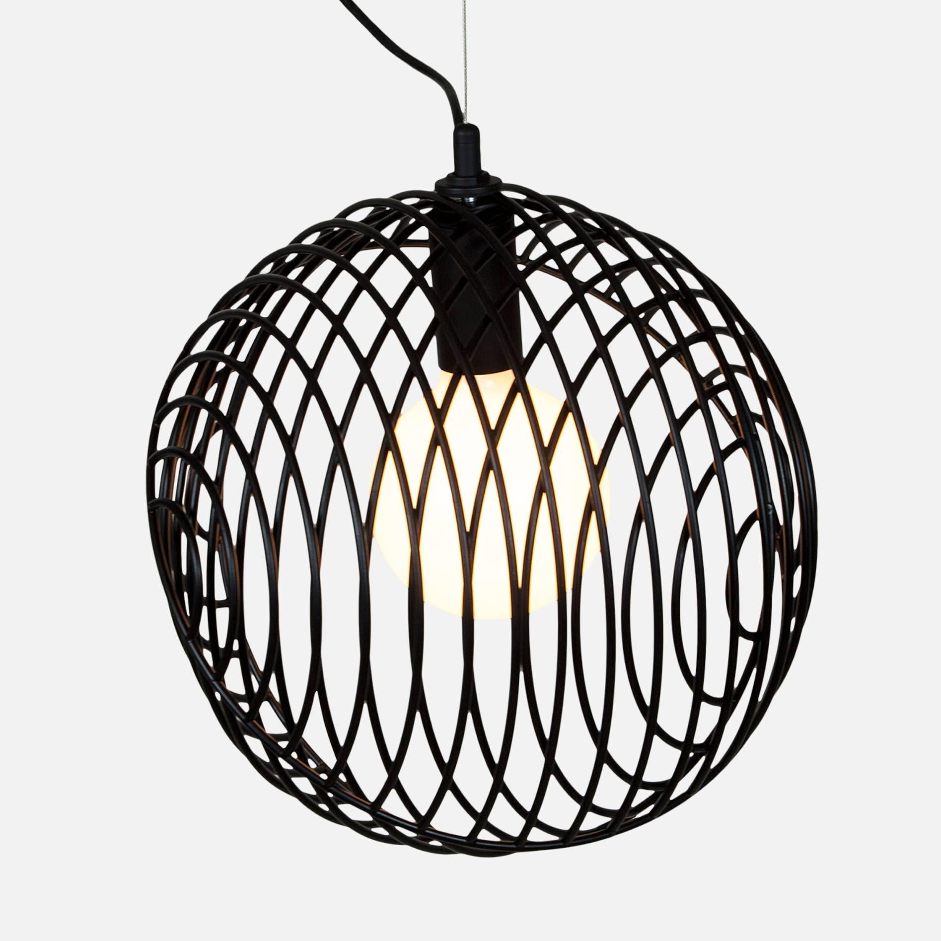 Steel Dana Pendant Light, Black, Cluster of Three, from Souda, Made to Order For Sale