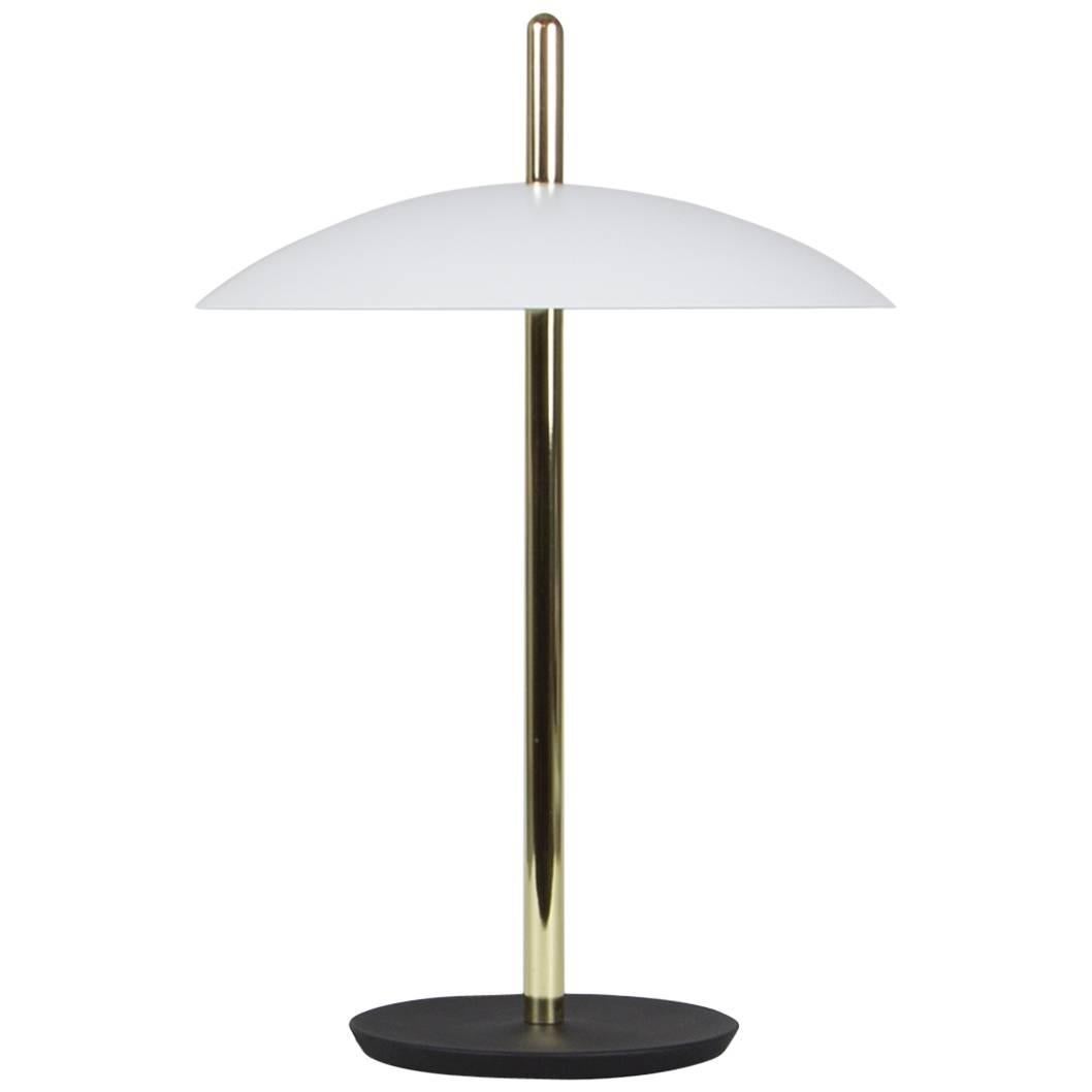 Signal Table Light from Souda, White x Nickel, Made to Order In New Condition For Sale In Brooklyn, NY