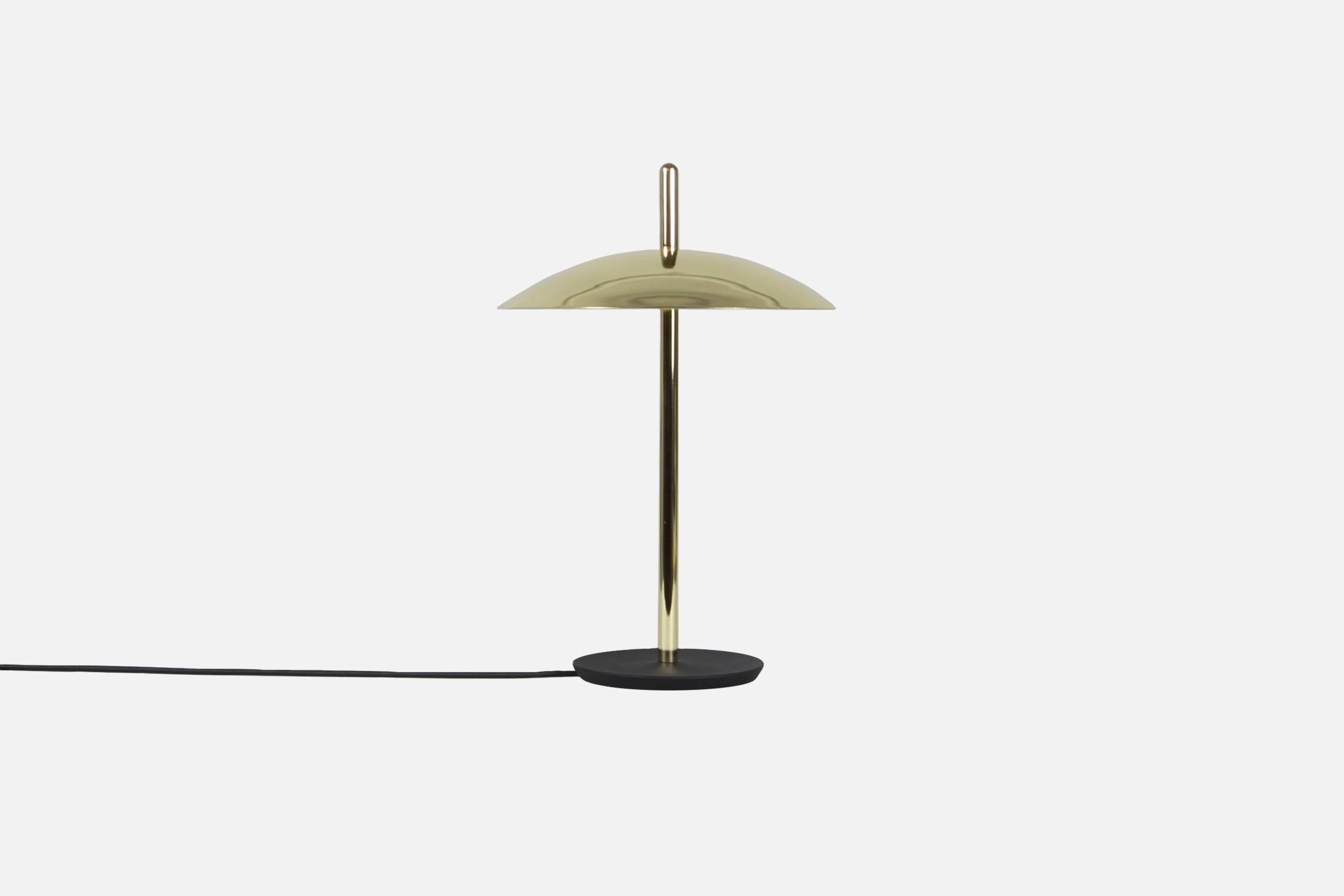 Spun Signal Table Light from Souda, White x Nickel, Made to Order For Sale