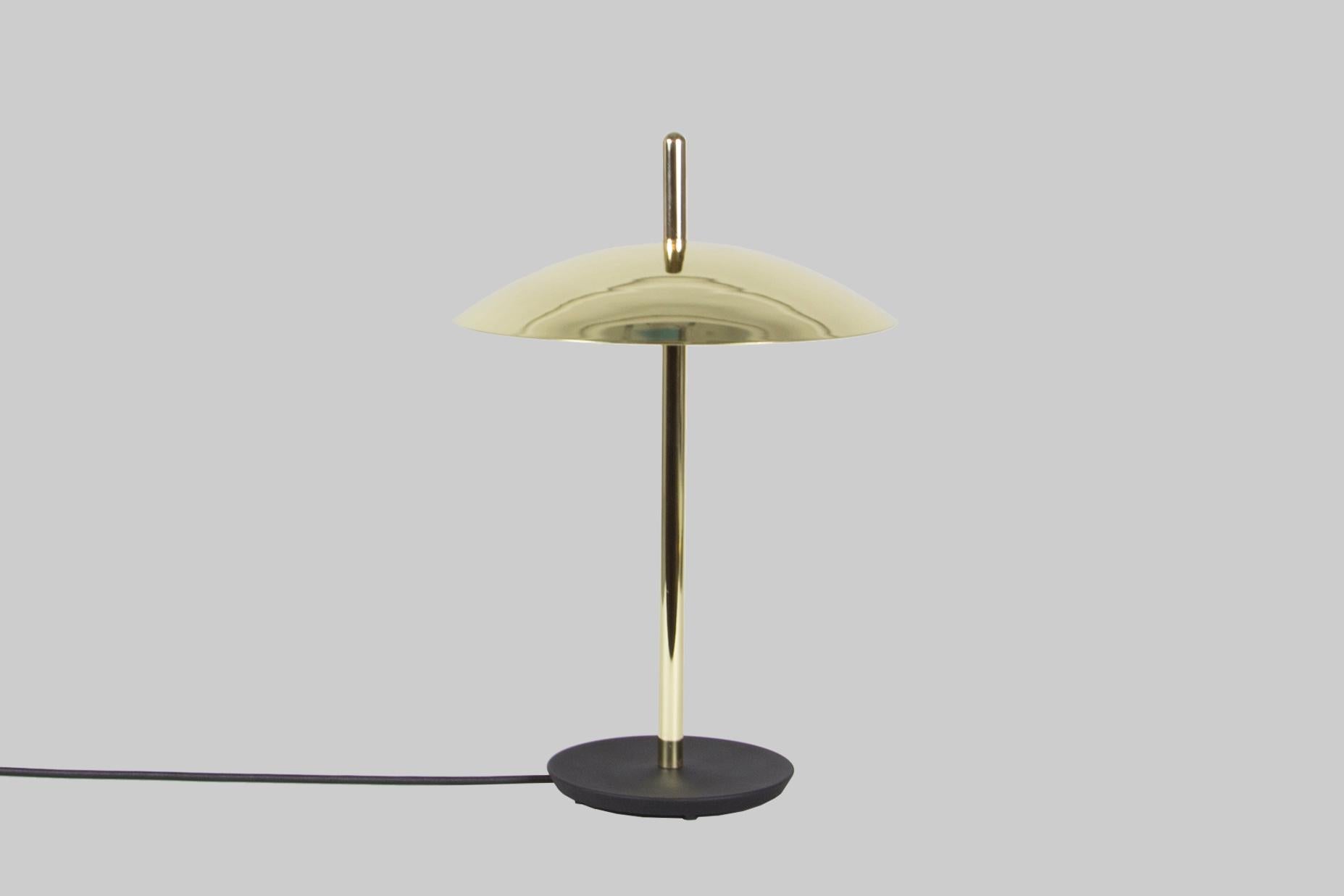 American Signal Table Lamp from Souda, Black and Brass, Made to Order For Sale