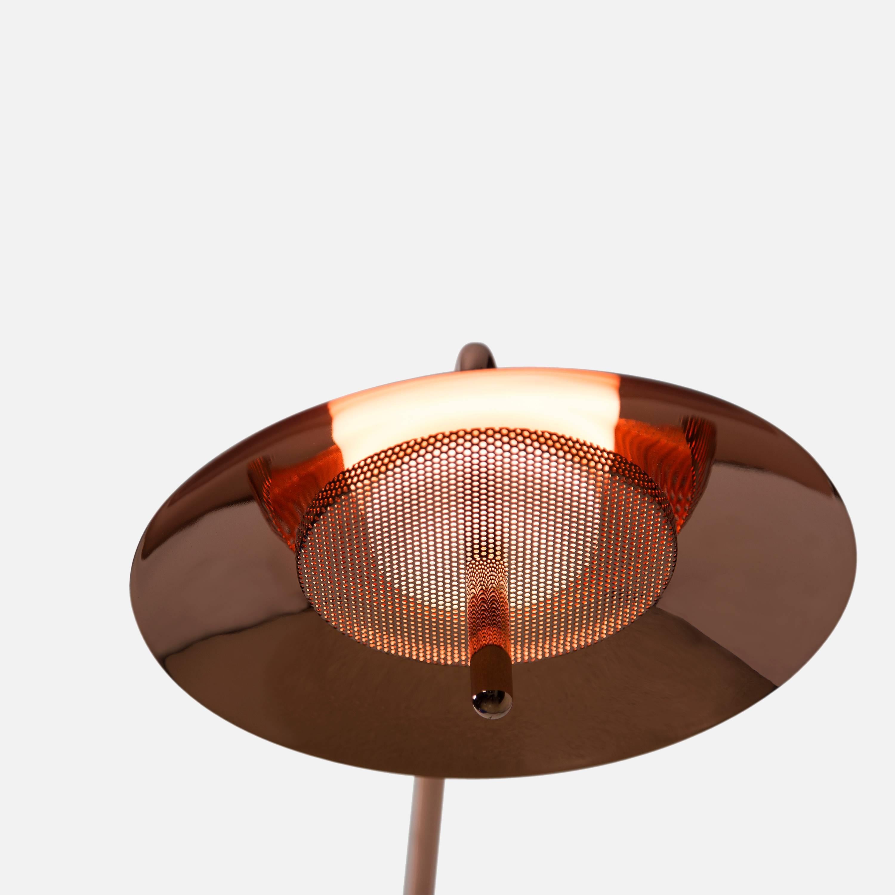 Americano Lampada a braccio oscillante Signal, bianca x nichel, corta, di Souda, su ordinazione in vendita