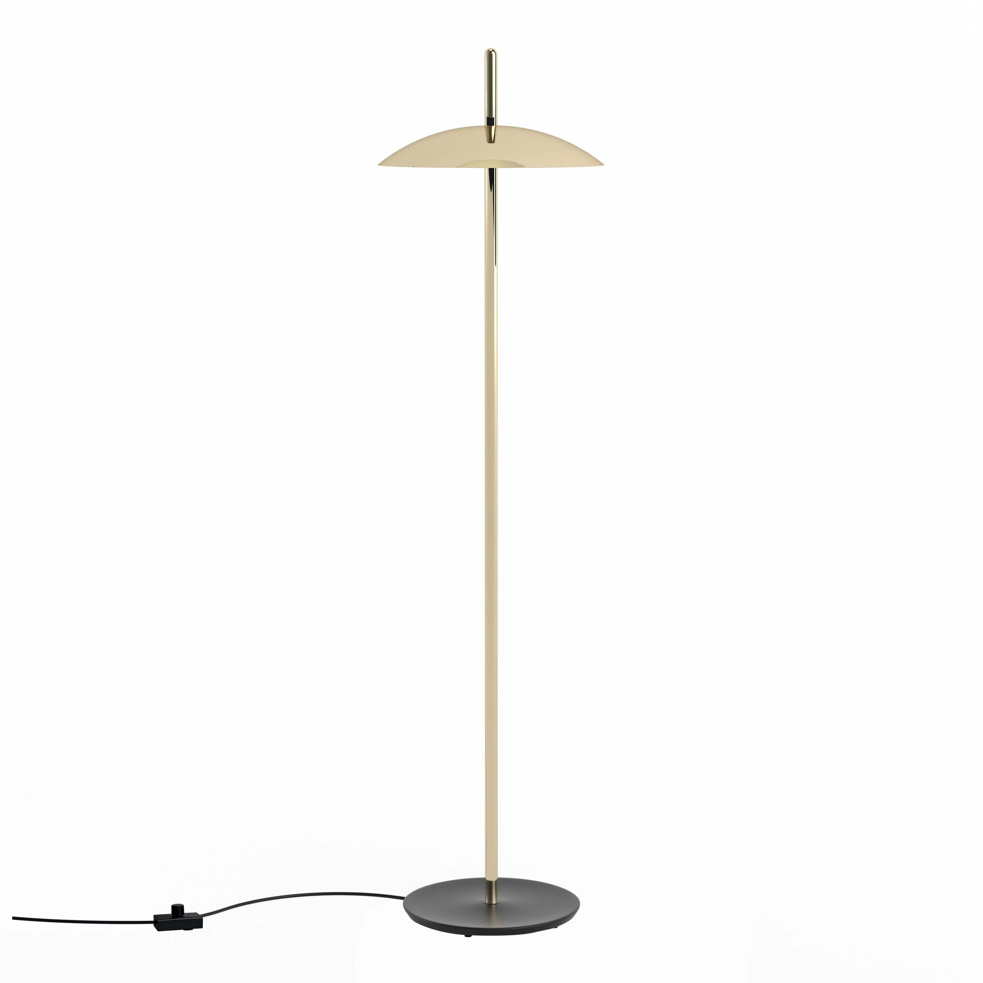 White and Brass Signal Floor Lamp from Souda, In Stock For Sale 2