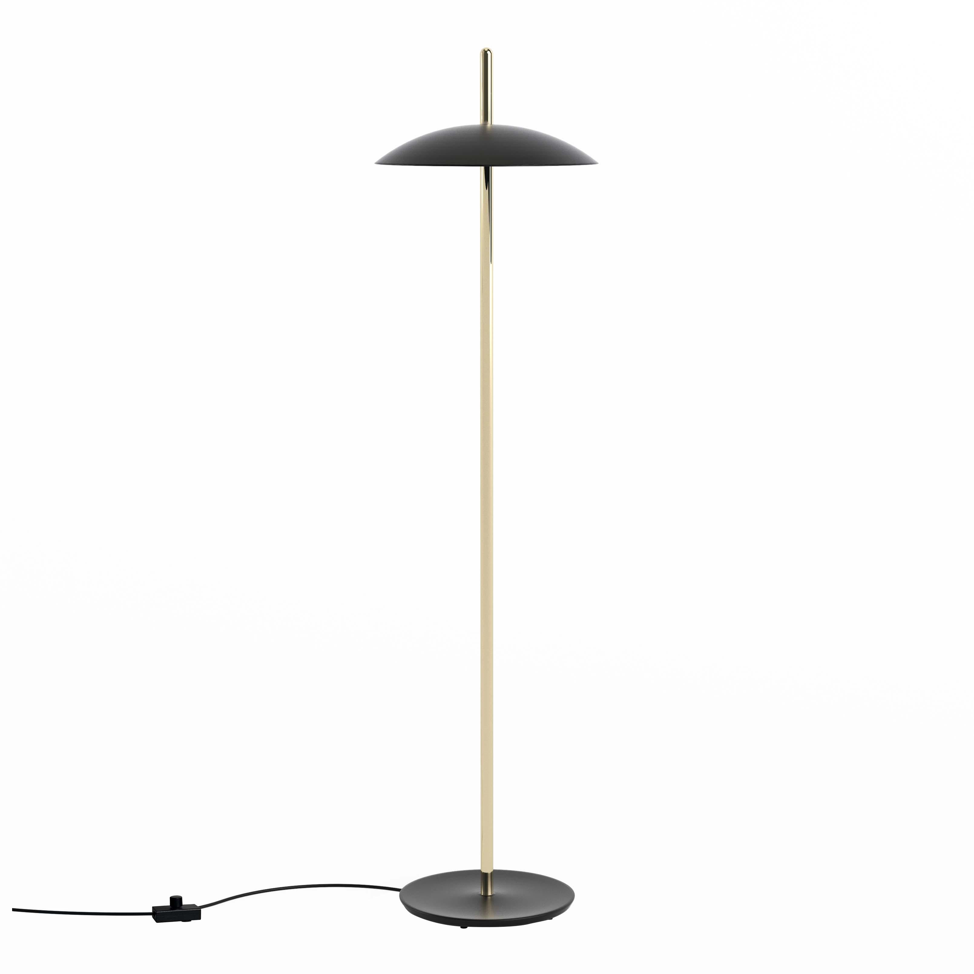 Metal White and Brass Signal Floor Lamp from Souda, In Stock For Sale