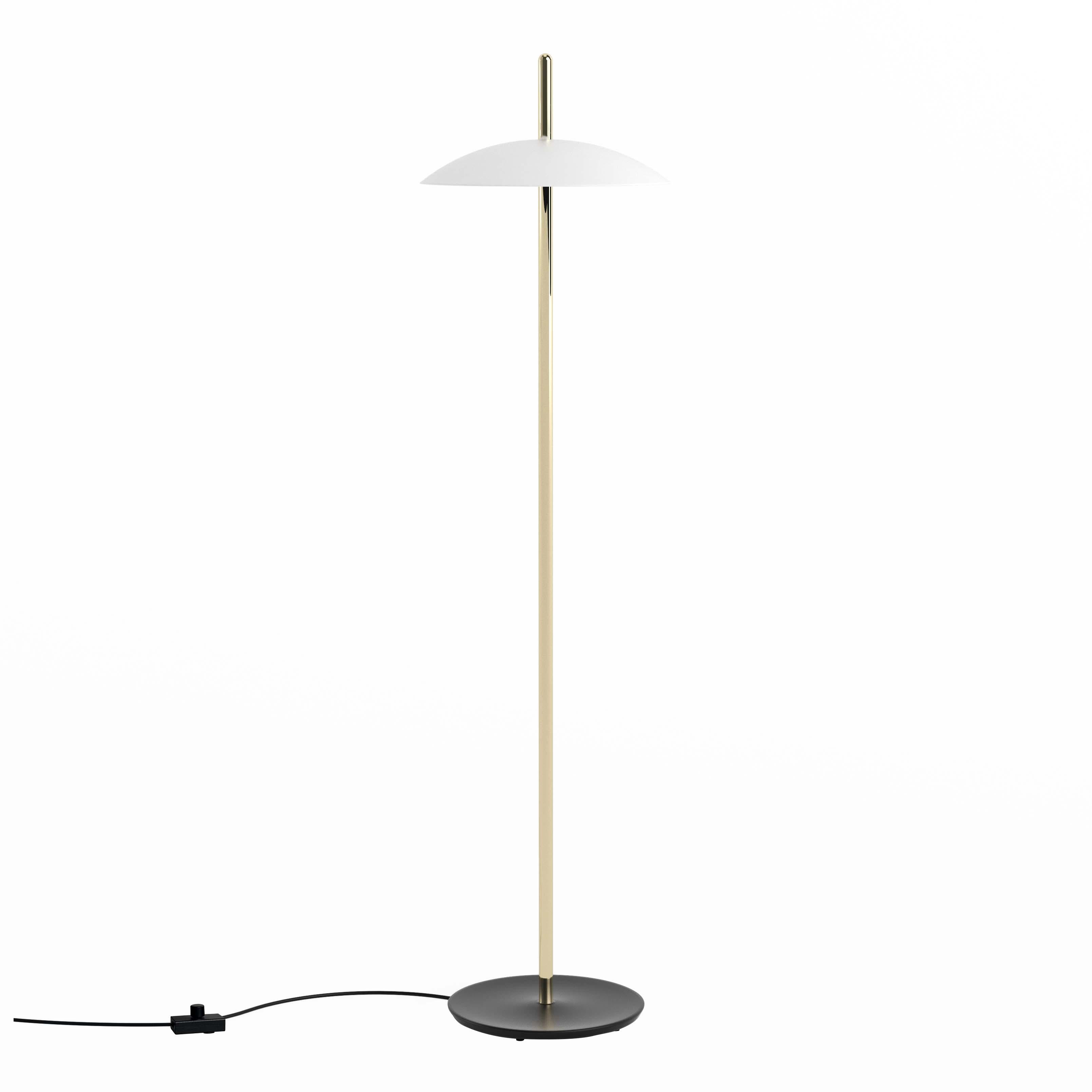 White and Brass Signal Floor Lamp from Souda, In Stock For Sale 4