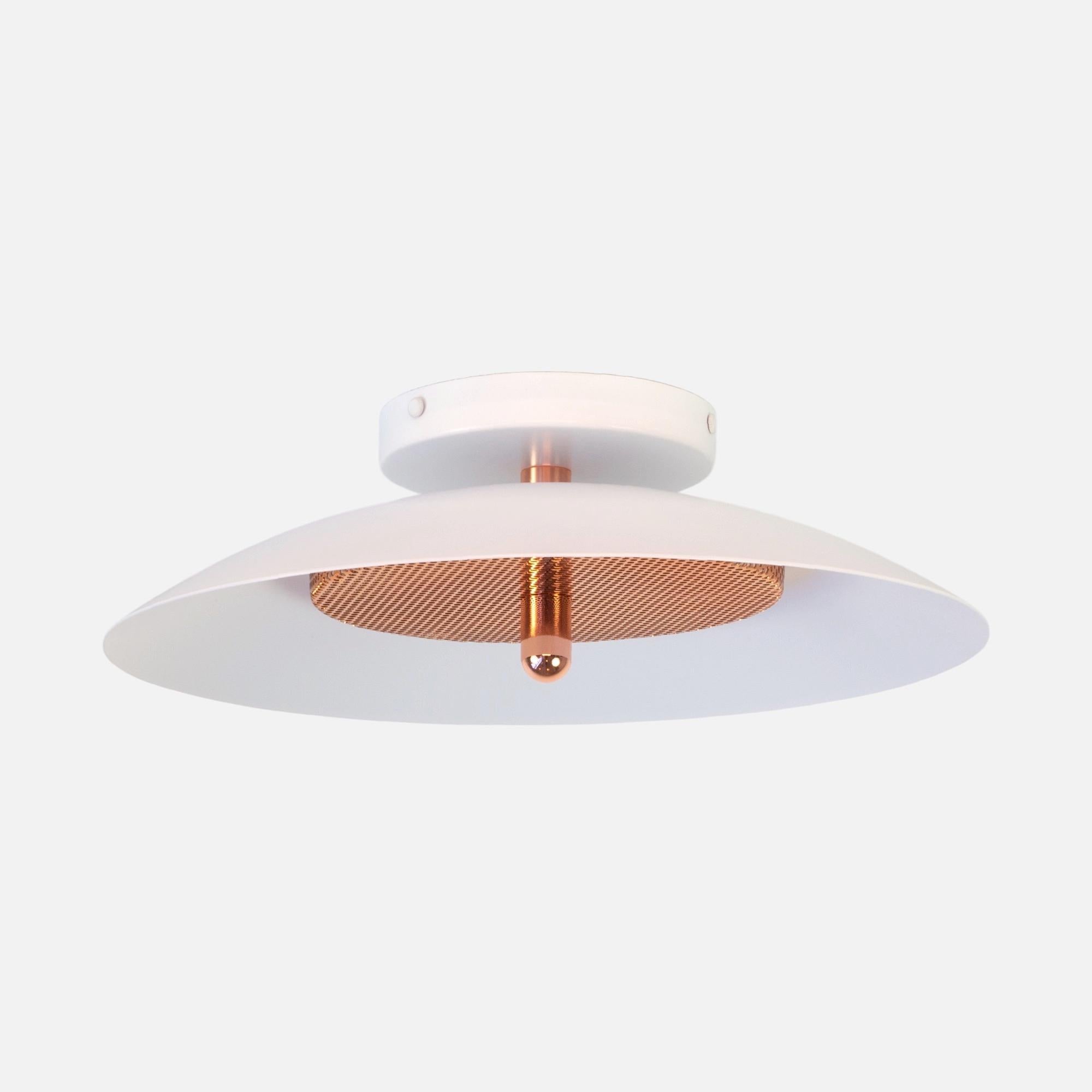 Paar Signal-Leuchten von Souda, Weiß und Kupfer, Vorrätig (Moderne) im Angebot
