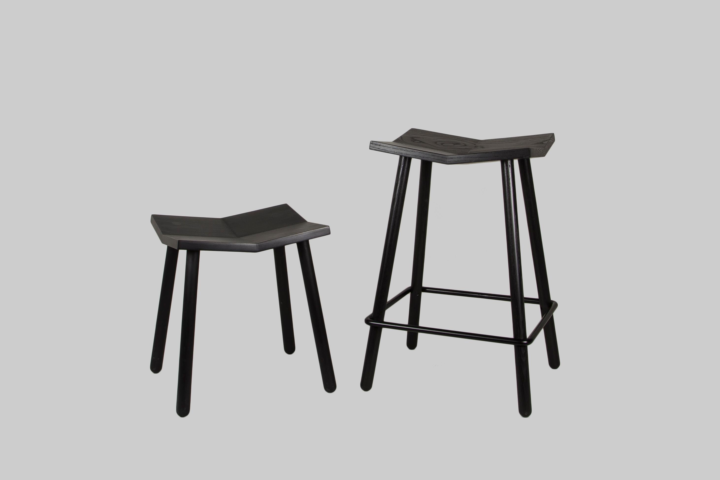 Mitre Stool, from Souda, Black, Wood, Floor Model For Sale 9