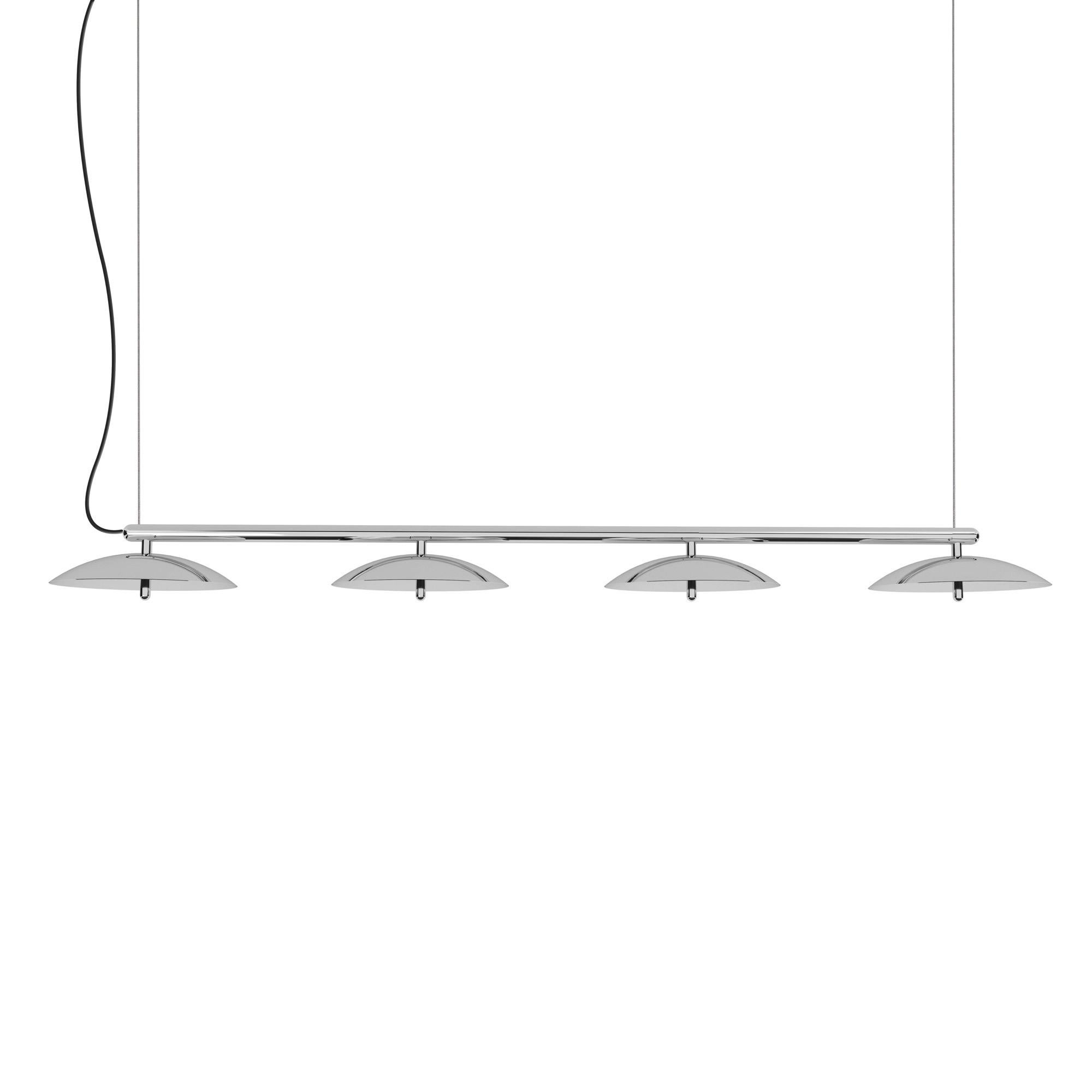 XXIe siècle et contemporain Pendentif linéaire Signal, par Souda, long, blanc et en nickel, fabriqué sur commande en vente