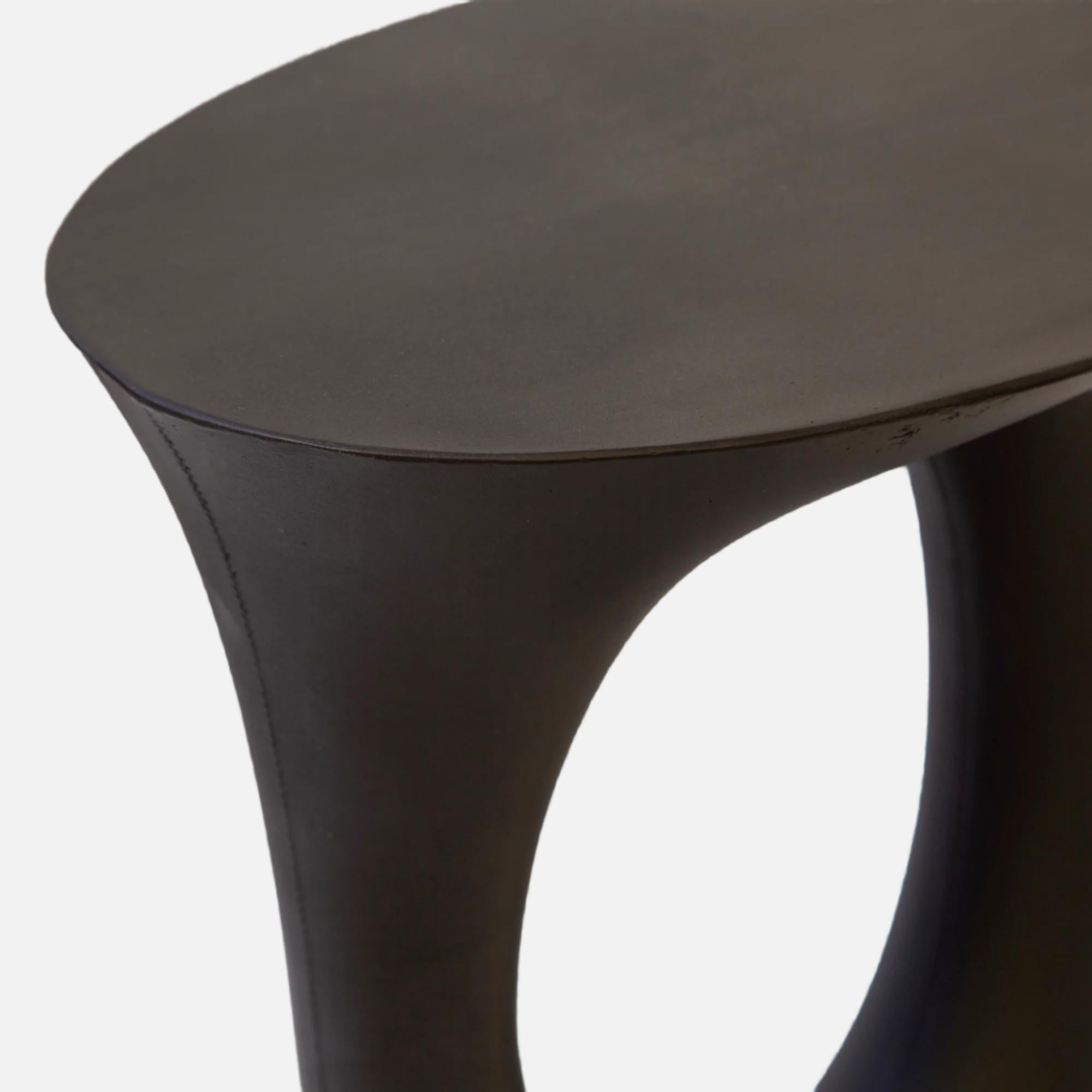 Pair of Black Kreten Side Tables from Souda, Tall, Concrete, Made to Order For Sale 2