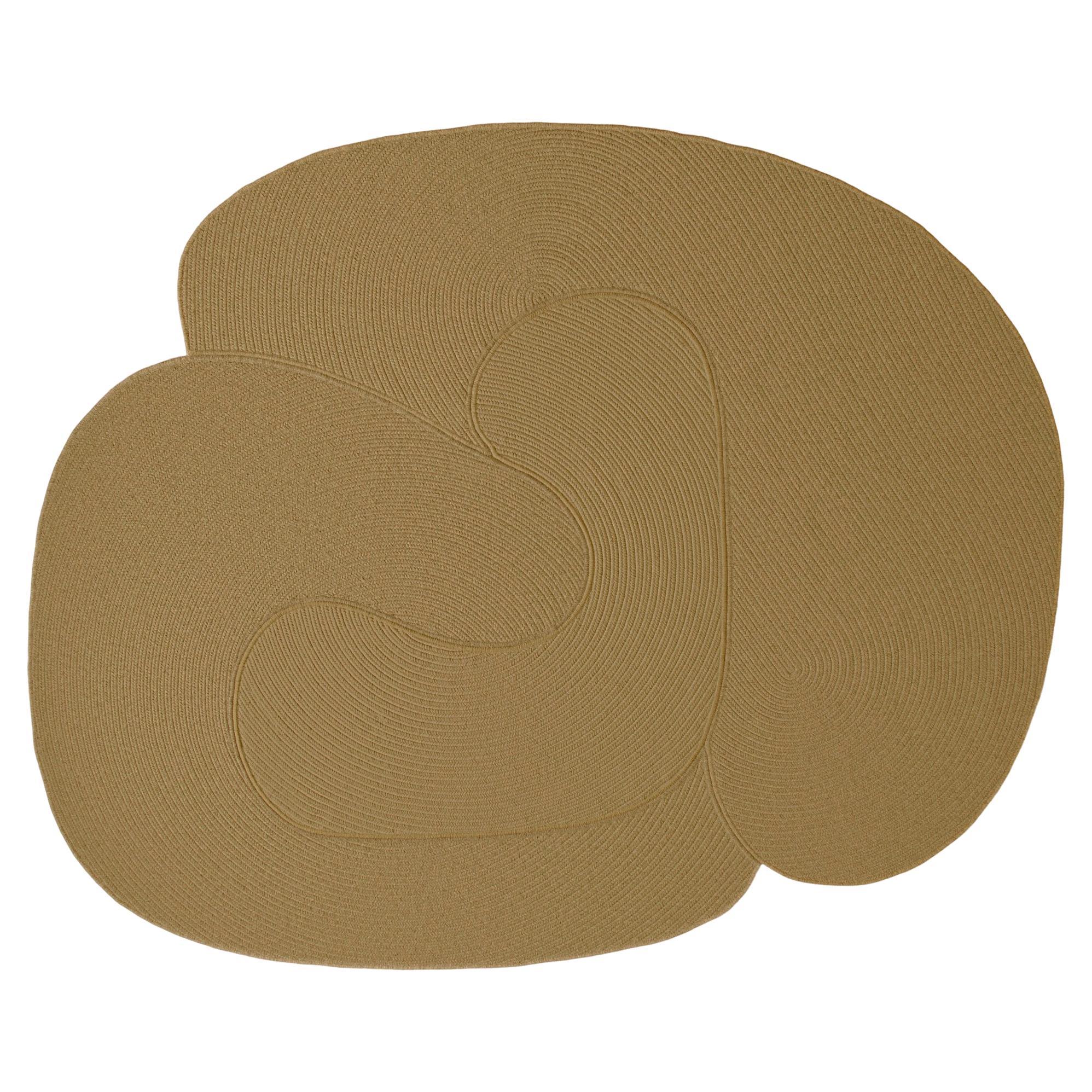 Riff Rug from Souda, 9x12 ft, Natural Wool, Gold