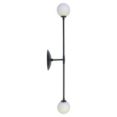 T Wall Sconce Prototype, Large, Black, Glass Globes by Research.Lighting