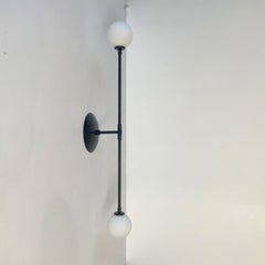 T Wall Sconce Prototype, Large, Black, Glass Globes by Research.Lighting