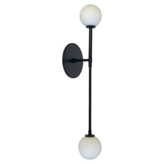 Offset T Wall Sconce Prototype, Black, Glass Globes by Research.Lighting