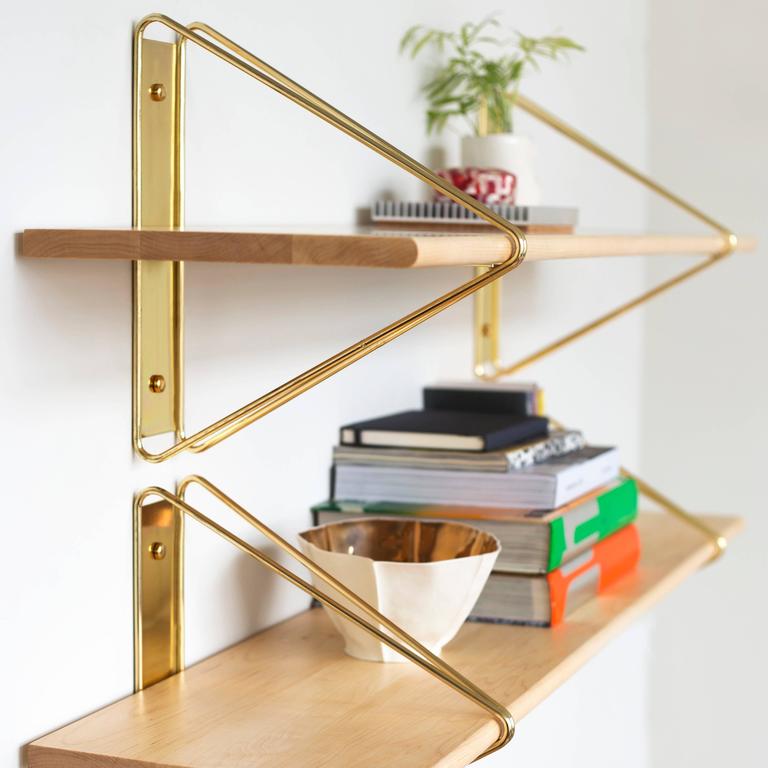 Strut Shelving System from Souda, Copper and Maple, Made to Order For