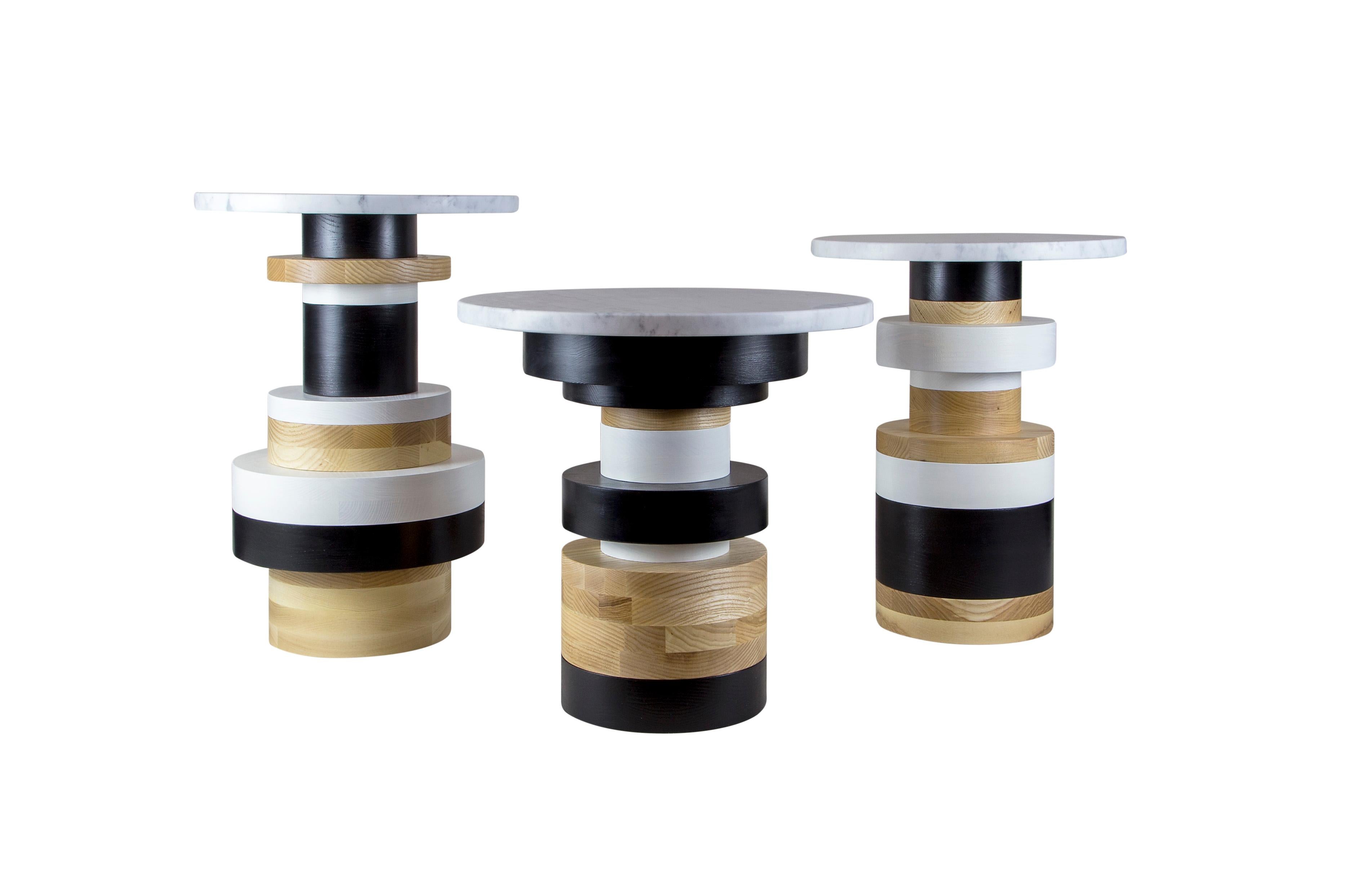 Short Sass Side Table from Souda, Small Marble Top, Made to Order For Sale 3