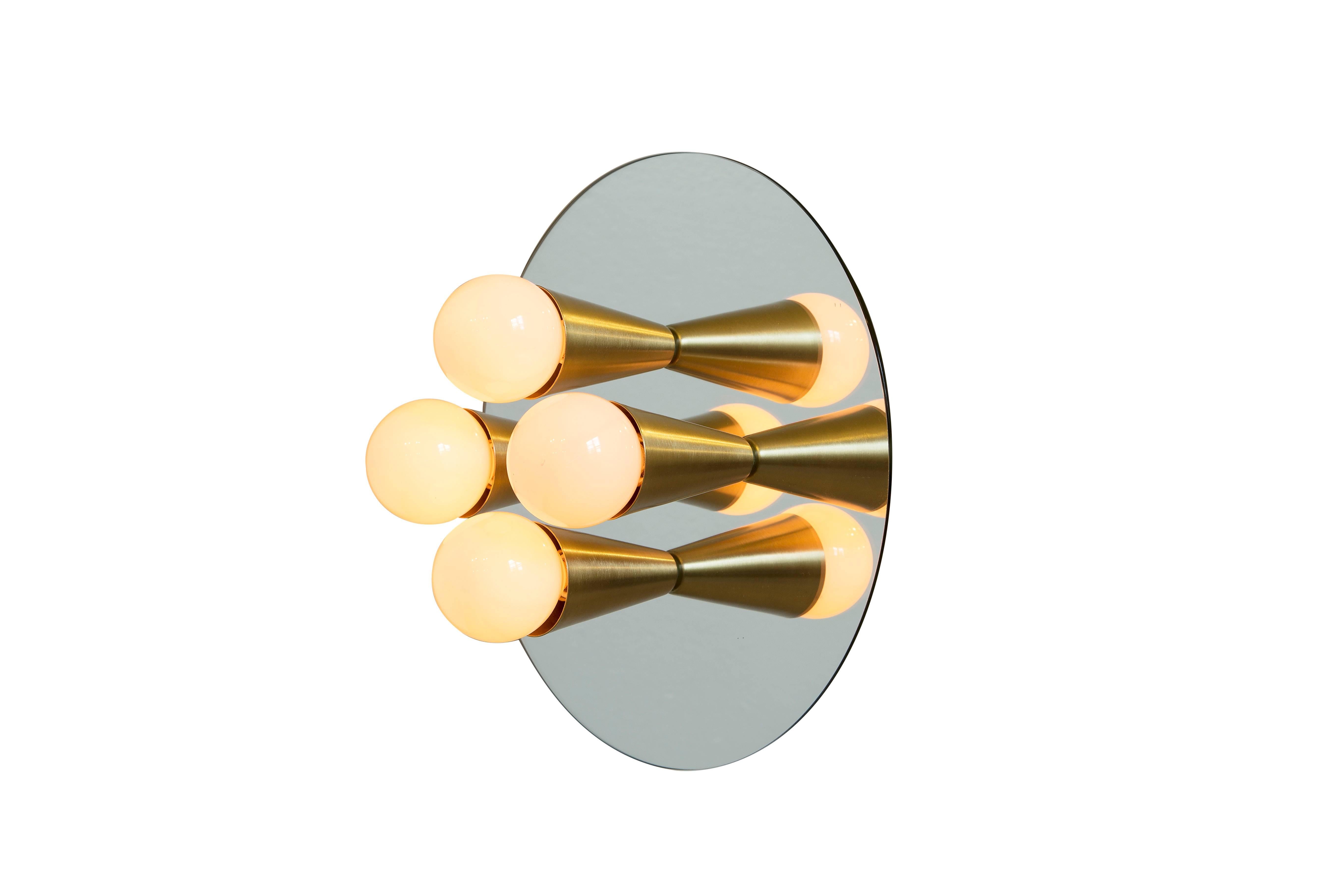Modern Pair of Echo Four Sconces / Flush Mount in Brass, from Souda, Made to Order