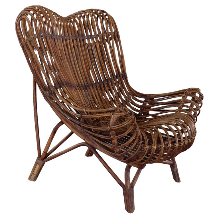 Franco Albini for Bonacina, Midcentury Rattan Chair "Gala", 1951 For Sale