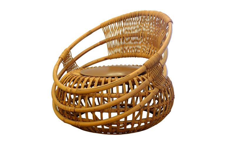 Ico Parisi, Mid-Century Modern Outdoor Set in Rattan for Bonacina, 1956 In Good Condition For Sale In Milan, IT