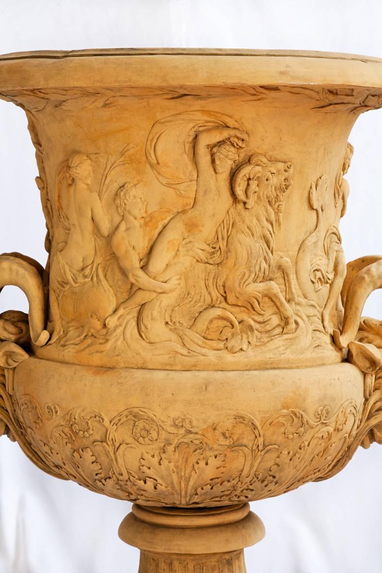 Art reproduction in terracotta after an 17th century model from Francois Girardon, manufactured circa 2016. Measures: H 108 x D 78 cm.
Close collaborator of Charles Le Brun, le great decorator and director of the royal constructions sites of Louis