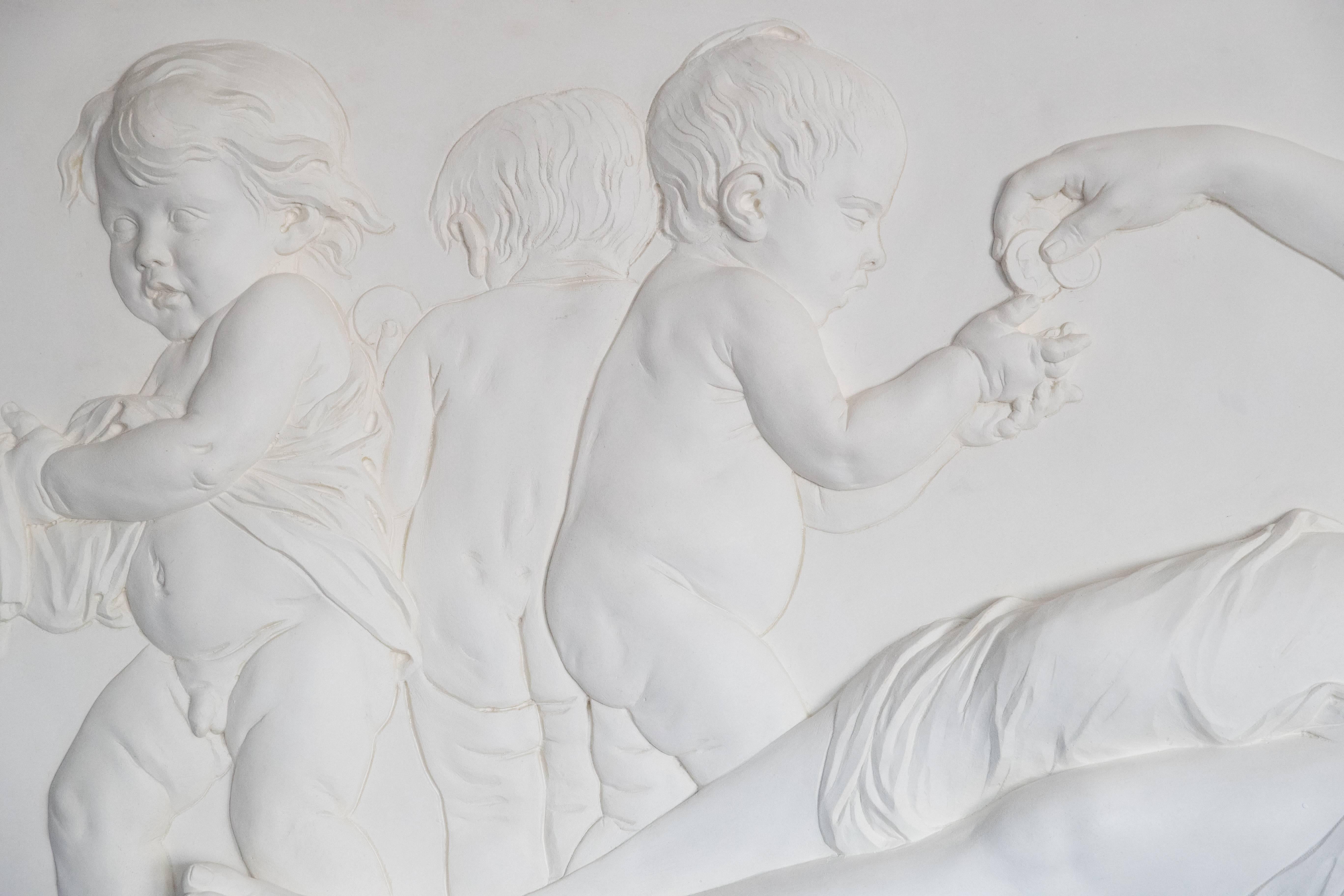 Neoclassical Bas Relief in Plaster 
