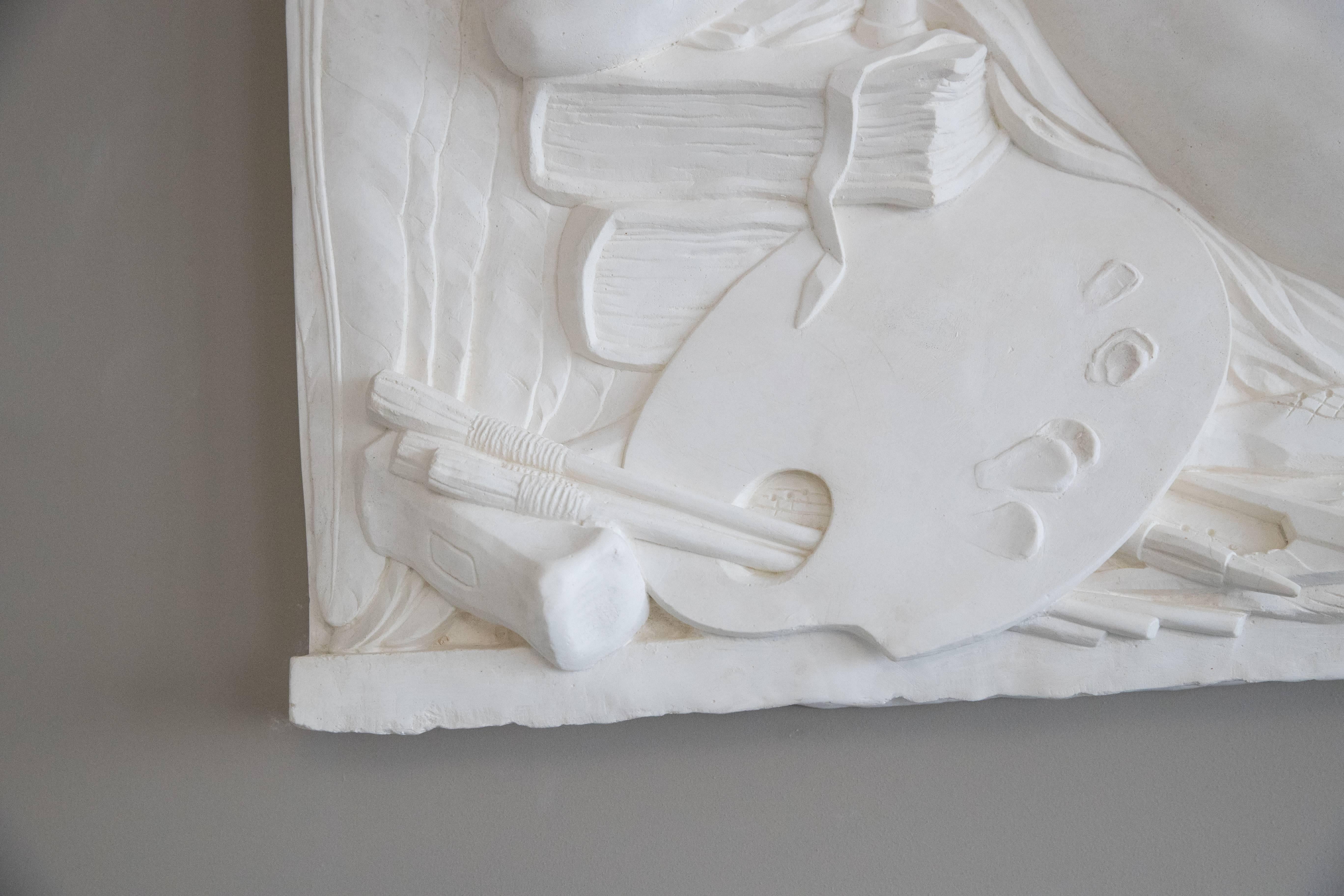 Hand-Crafted Bas Relief in Plaster 